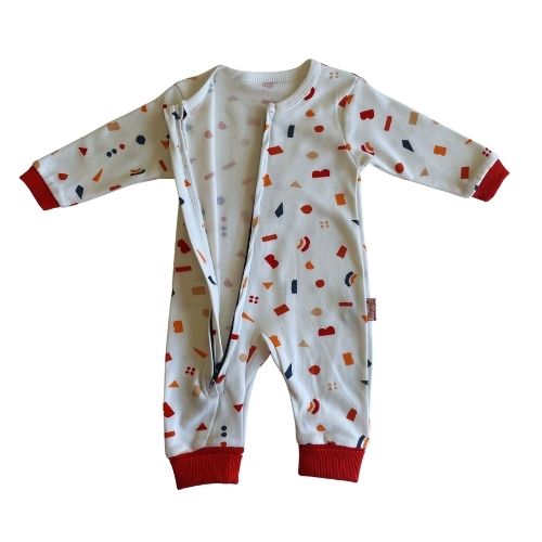 Baby Zippered Sleepsuit %100 Cotton