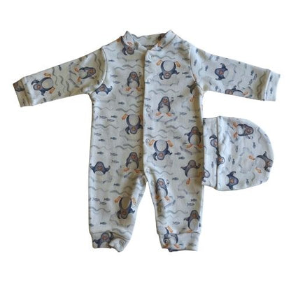 Baby Sleepsuit %100 Cotton Penguin