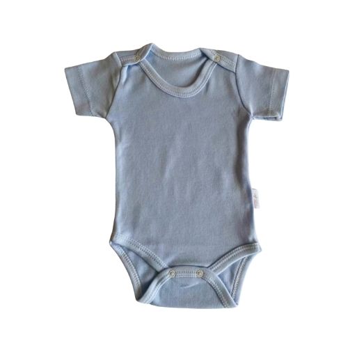 Basic Baby Bodysuits Short Sleeve %100 Cotton Blue