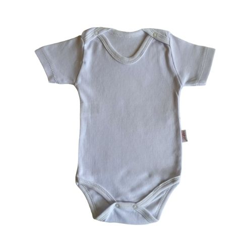 Basic Baby Bodysuits Short Sleeve %100 Cotton White