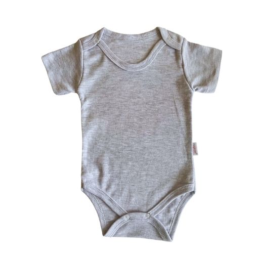 Basic Baby Bodysuits Short Sleeve %100 Cotton Grey