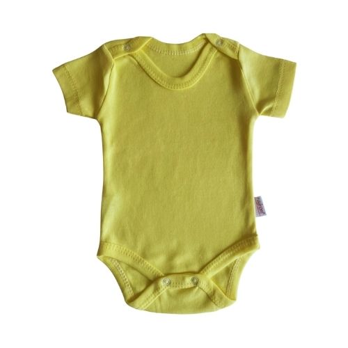 Basic Baby Bodysuits Short Sleeve %100 Cotton Yellow