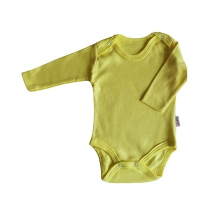 Basic Baby Bodysuits Long Sleeve %100 Cotton Yellow