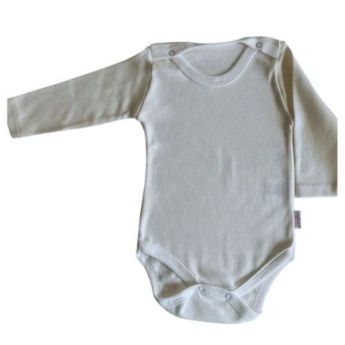 Basic Baby Bodysuits Long Sleeve %100 Cotton Cream