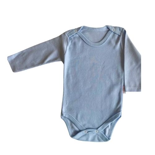 Basic Baby Bodysuits Long Sleeve %100 Cotton Blue