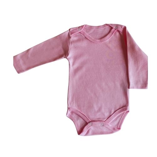 Basic Baby Bodysuits Long Sleeve %100 Cotton Pink