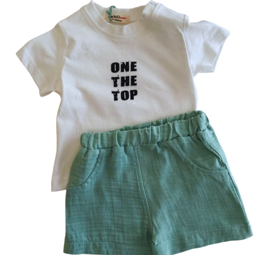 Baby Plaid Sweat Set Green