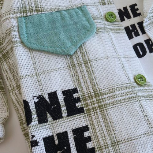 Baby Plaid Sweat Set Green