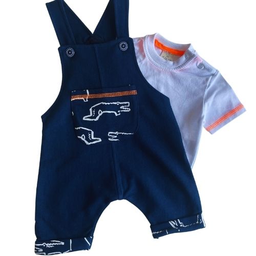 Baby t-shirt Rompers Set Navy Blue