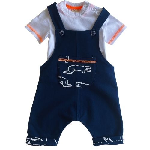 Baby t-shirt Rompers Set Navy Blue