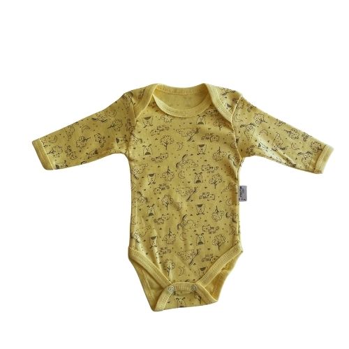 Baby Bodysuits Long Sleeve Cat and Tree Pattern