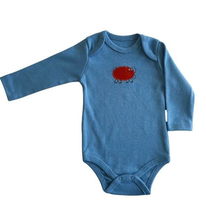 Baby Bodysuits Long Sleeve Red Elephant