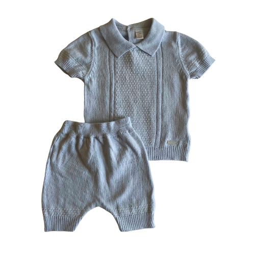 Baby Shirt Collar Spotted Shorts Sets