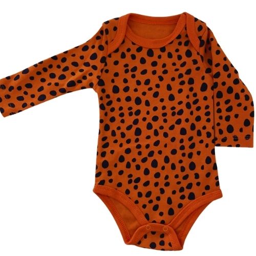 Baby Bodysuits Long Sleeve Leopard Patterned