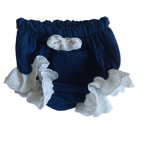 Baby Girl Guipure Panty Set Blue