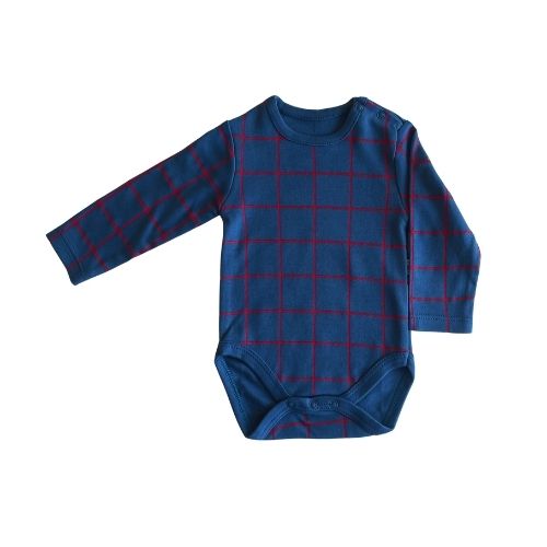 Baby Bodysuits Long Sleeve %100 Cotton Blue