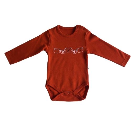 Baby Bodysuits Long Sleeve Brick Red