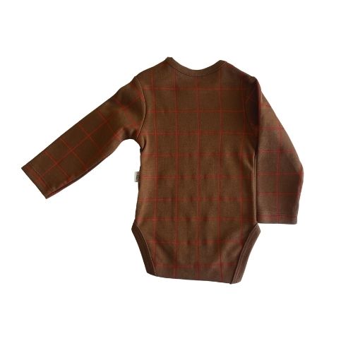 Baby Bodysuits Long Sleeve %100 Cotton Brown